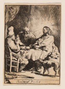 Christus in Emmaüs: de kleinere plaat door Rembrandt van Rijn
