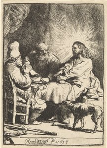 Christus in Emmaüs: de kleinere plaat