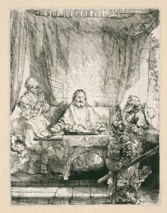 Christus in Emmaus: de grotere plaat door Rembrandt van Rijn
