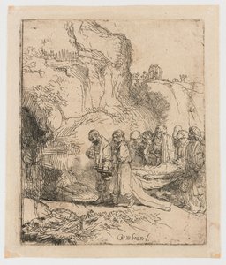 Christus naar het graf gedragen door Rembrandt van Rijn