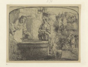 Christus en de Samaritaanse vrouw door Rembrandt van Rijn