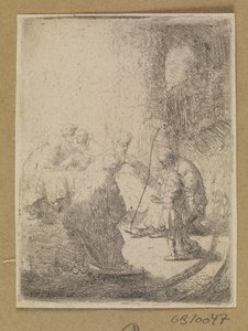 Christus als kind en de schriftgeleerden. Kleine plaat