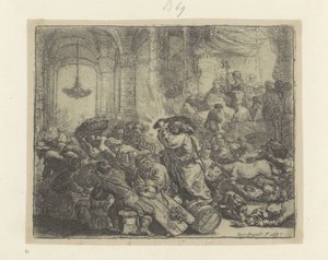 Christus verjaagt de geldwisselaars uit de Tempel door Rembrandt van Rijn