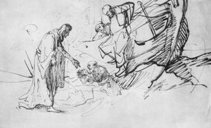Christus Wandelt op het Meer door Rembrandt van Rijn