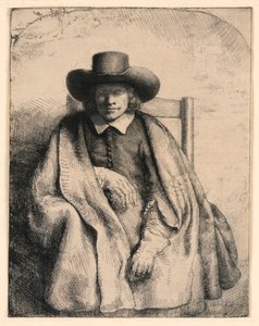 Clement de Jonghe, prentverkoper door Rembrandt van Rijn