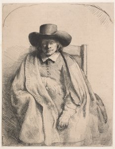 Clement de Jonghe, prentverkoper door Rembrandt van Rijn