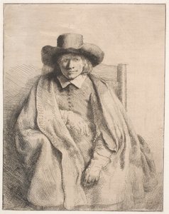 Clement de Jonghe, prentverkoper door Rembrandt van Rijn