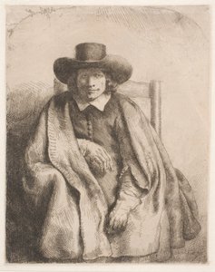 Clement de Jonghe, prentenverkoper door Rembrandt van Rijn