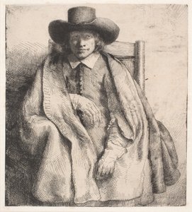 Clement de Jonghe, prentverkoper door Rembrandt van Rijn