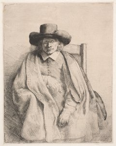 Clement de Jonghe, prentverkoper door Rembrandt van Rijn