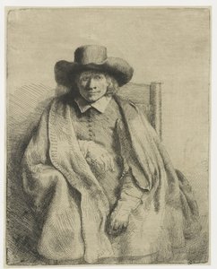 Clement de Jonghe, prentverkoper door Rembrandt van Rijn