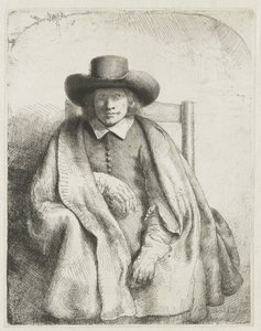 Clement de Jonghe, prentverkoper door Rembrandt van Rijn