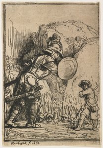 David en Goliath, 1655 door Rembrandt van Rijn