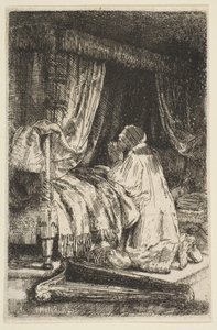 David in gebed door Rembrandt van Rijn