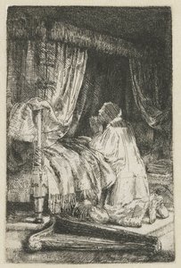 David in gebed door Rembrandt van Rijn