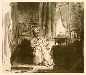 De filosoof door Rembrandt van Rijn
