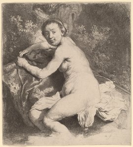 Diana bij het bad door Rembrandt van Rijn