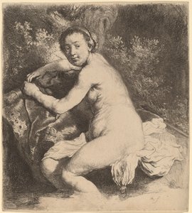 Diana bij het bad door Rembrandt van Rijn