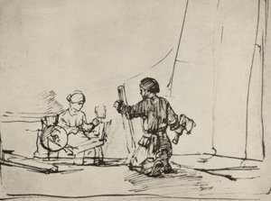 De Heilige Familie in de werkplaats door Rembrandt van Rijn