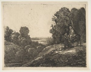 Vlucht naar Egypte: Aangepast van Tobias en de Engel door Hercules Segers