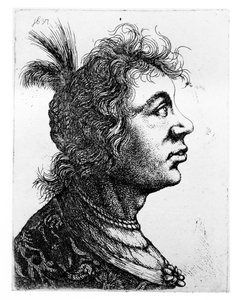 Hoofd van een vrouw, 1637 door Rembrandt van Rijn