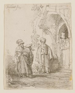 Jakob en Laban door Rembrandt van Rijn