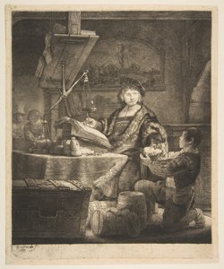 Jan Uytenbogaert De goudweger, 1639 door Rembrandt van Rijn