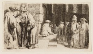 Joden in de Synagoge door Rembrandt van Rijn