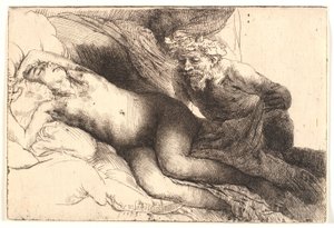 Jupiter en Antiope: de Grotere Plaat door Rembrandt van Rijn