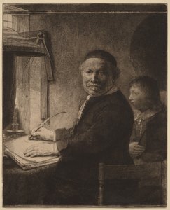 Lieven Willemsz van Coppenol: the Smaller Plate door Rembrandt van Rijn
