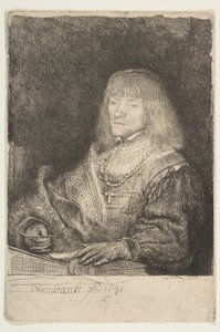 Man aan een Bureau met een Kruis en Ketting, 1641