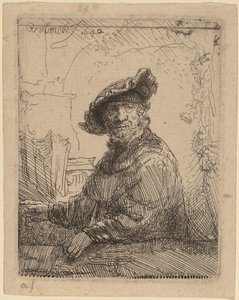 Man in een prieel