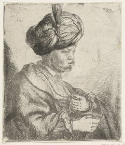 Man met Tulband, c.1660-70 door Rembrandt van Rijn