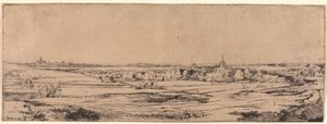Panorama bij Bloemendaal met het Landgoed Saxenburg (het goudzoekersveld) door Rembrandt van Rijn
