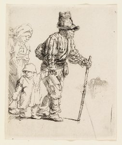 Boerenfamilie op de zwerftocht door Rembrandt van Rijn