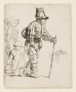 Zwervende boerenfamilie door Rembrandt van Rijn
