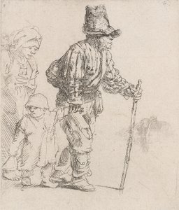 Boerenfamilie op de zwerftocht, ca. 1652 door Rembrandt van Rijn