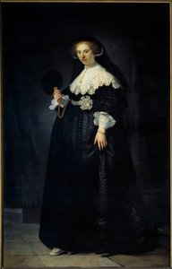 Portret van Oopjen Coppit, vrouw van Maertens Soolmans door Rembrandt van Rijn