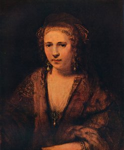 Portret van Hendrickje Stoffels met een fluwelen baret, ca. 1654 door Rembrandt van Rijn