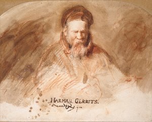 Portret van een Oude Man Rembrandts vader, 1625-1630 door Rembrandt van Rijn