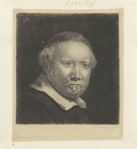 Portret van de schrijfmeester Lieven Willemsz. van Coppenol: grote plaat door Rembrandt van Rijn