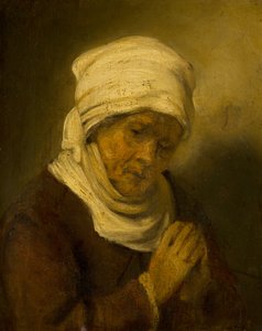 Biddende vrouw, ca. 1660 door Rembrandt van Rijn