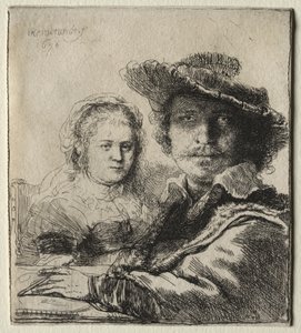Rembrandt en zijn Vrouw Saskia door Rembrandt van Rijn