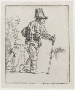 Rondtrekkende boerenfamilie door Rembrandt van Rijn