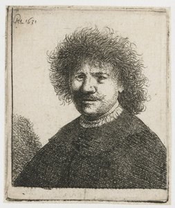 Zelfportret in een mantel met vallende kraag: buste