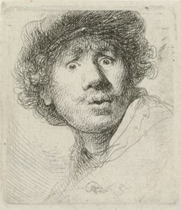 Zelfportret met Baret en Wijd Ogen