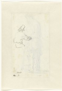 Studie van een man, gezien van achteren door Rembrandt van Rijn