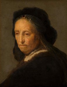 Studie van een oude vrouw, ca. 1630-1634 door Rembrandt van Rijn