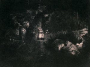 De aanbidding van de herders door Rembrandt van Rijn
