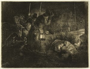 De Aanbidding van de Herders: Een Nachtstuk door Rembrandt van Rijn